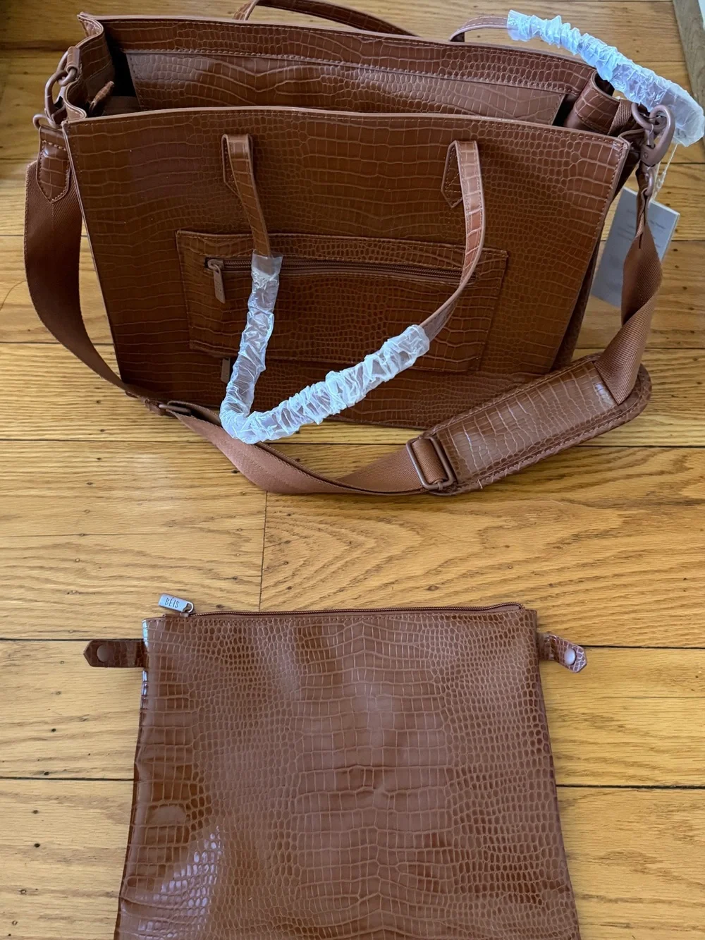 NWT BEIS | The Work Tote | Maple Croc - Picture 6 of 12